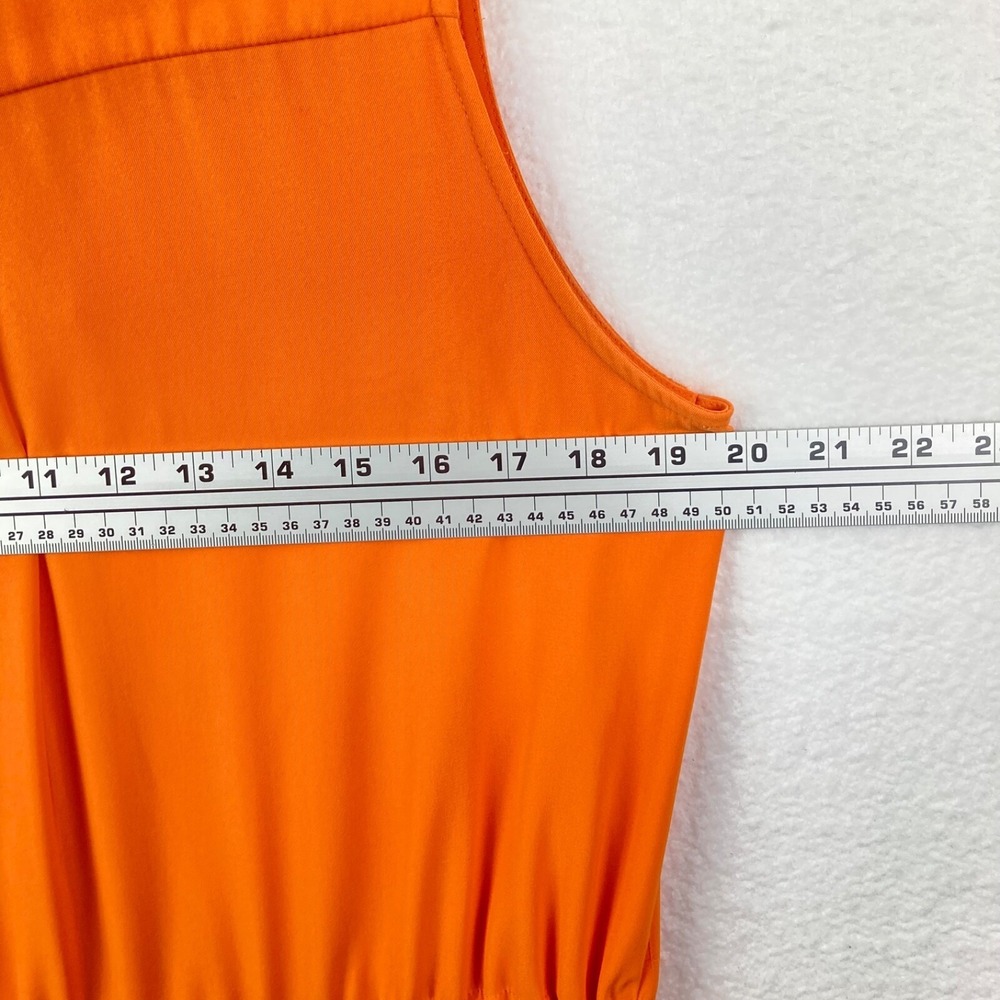 Antonio Melani Orange Draw String Waist Sleeveless Mini Dress with Pockets Sz M - Picture 14 of 14